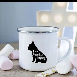 French Bulldog Print Enamel Coffee Cup